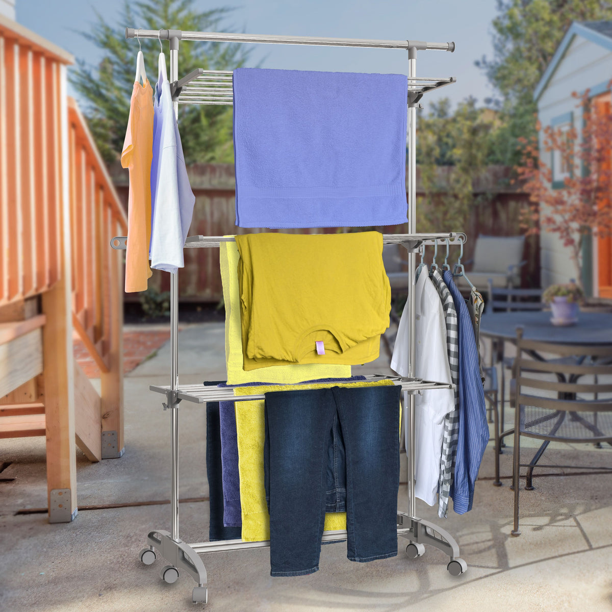 Clothes Drying Rack with Extendable Top Rail Hyfive Products